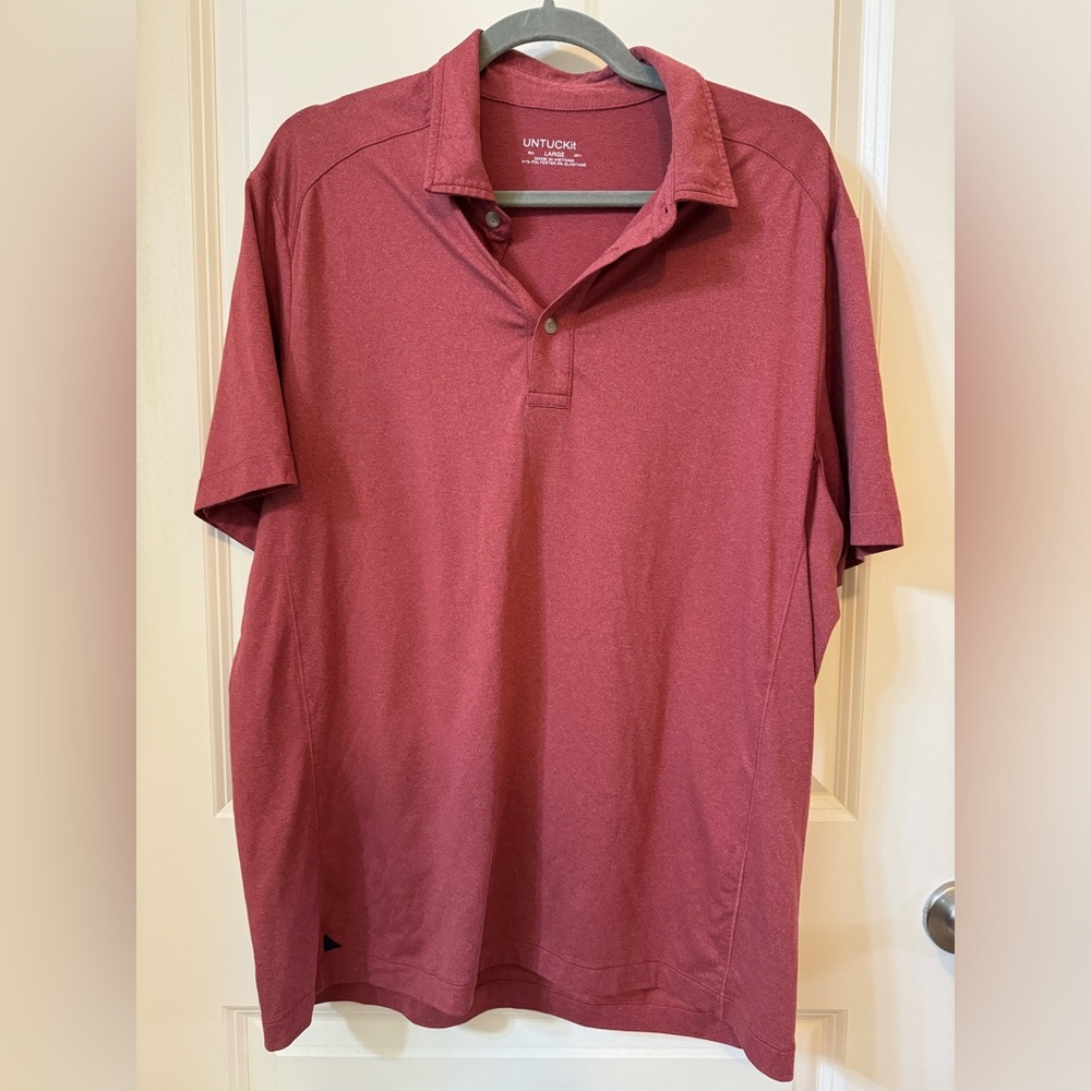 UNTUCKit Men's Red Polo Shirt